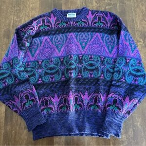 Vintage Meister‎ Sweater 80s 90s Knit Grandma Granny Retro Cabin Funky